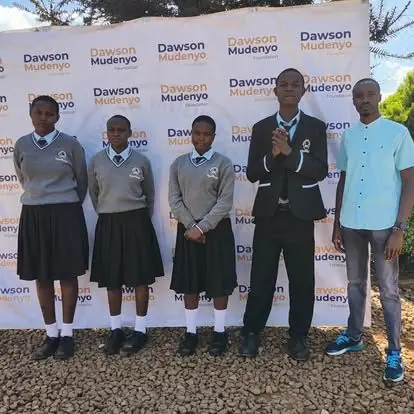 Scholarship students and staff together