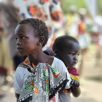 Children at a Lishe Kwa Mtoto community outreach in the ASAL region